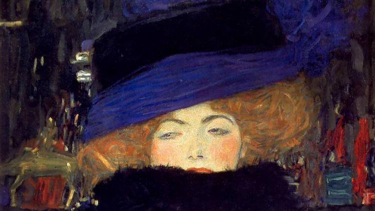 Gustav Klimt, "Signora con cappello e boa di piume"