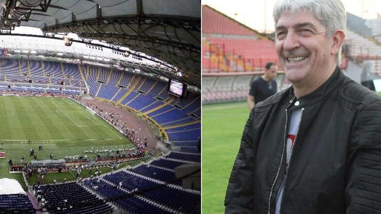 Paolo Rossi e un'immagine dell'Olimpico, stadio che ospita le partite casalinghe di Lazio e Roma