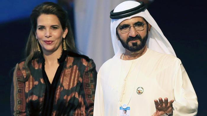 Il sultano di Dubai Mohammed bin Rashid Al Maktoum con la principessa Haya bint Al Hussein