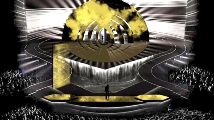 La grande cascata d'acqua realizzata per il palco dell'Eurovision sarà lunga 20 metri