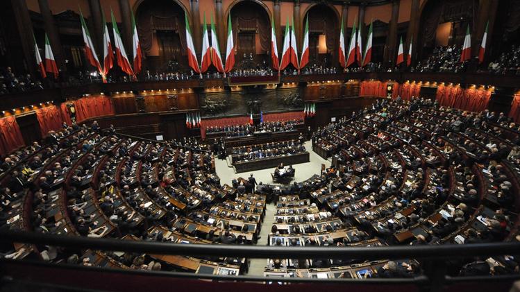 Panoramica dell'aula della Camera in occasione di una seduta congiunta del Parlamento, in una foto d'archivio